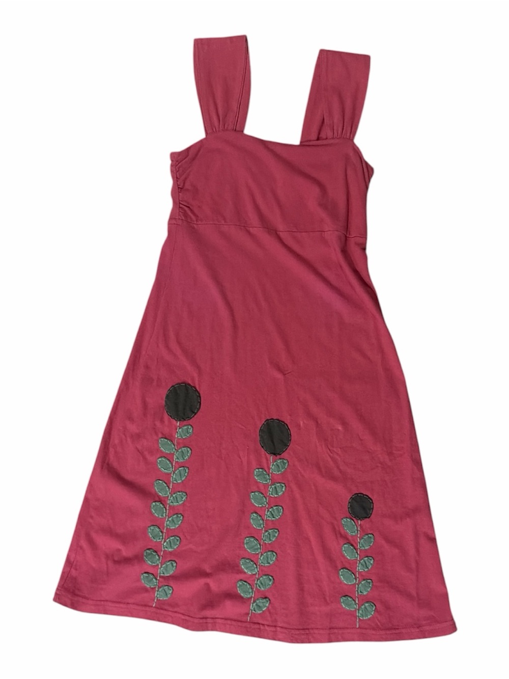 SYNERGY Pink Floral Embroidered Sundress 100% Organic Cotton